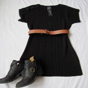NWT Black Cable Knit Sweater Dress by Elementz